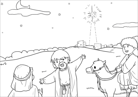 When The Magi Saw The Star They Were Overjoyed Coloring Page